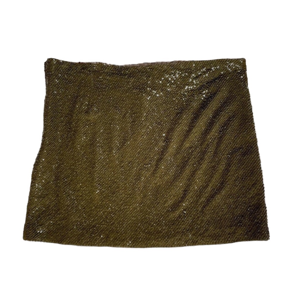 Y2K Haute Hippie Army Green Sequin Mini Skirt Fall Fashion Trend